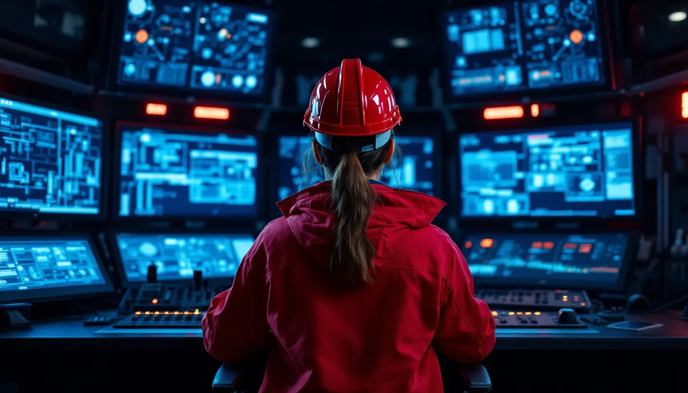 Técnica de EINOR trabajando en una sala de control